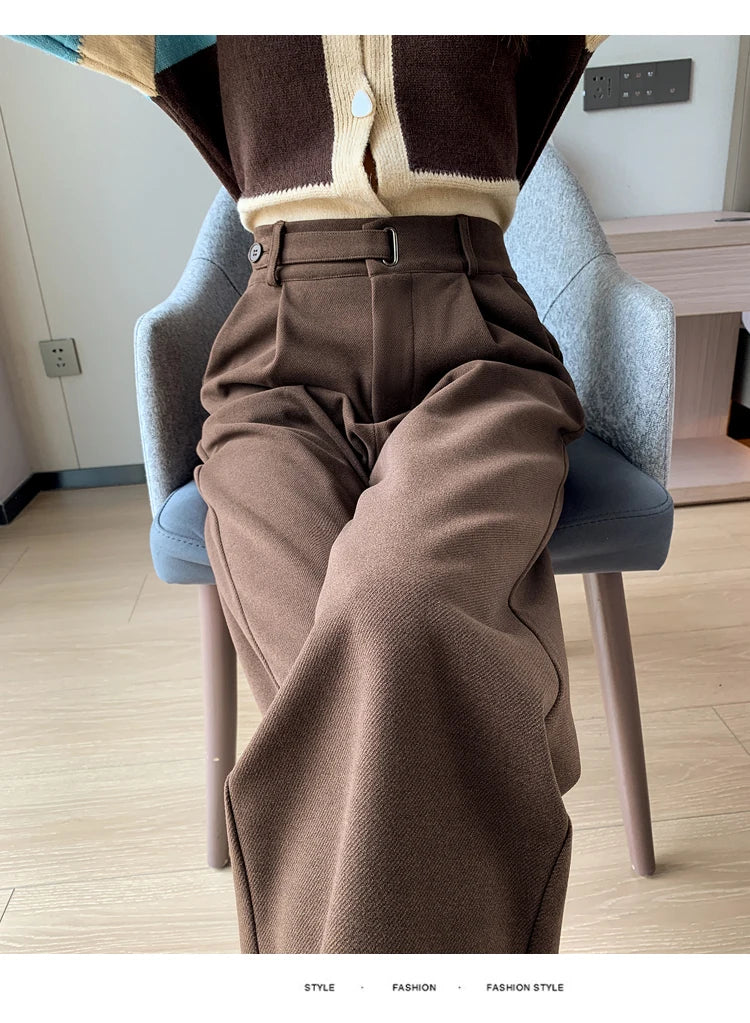 Thicken Woolen Wide-Leg Trousers