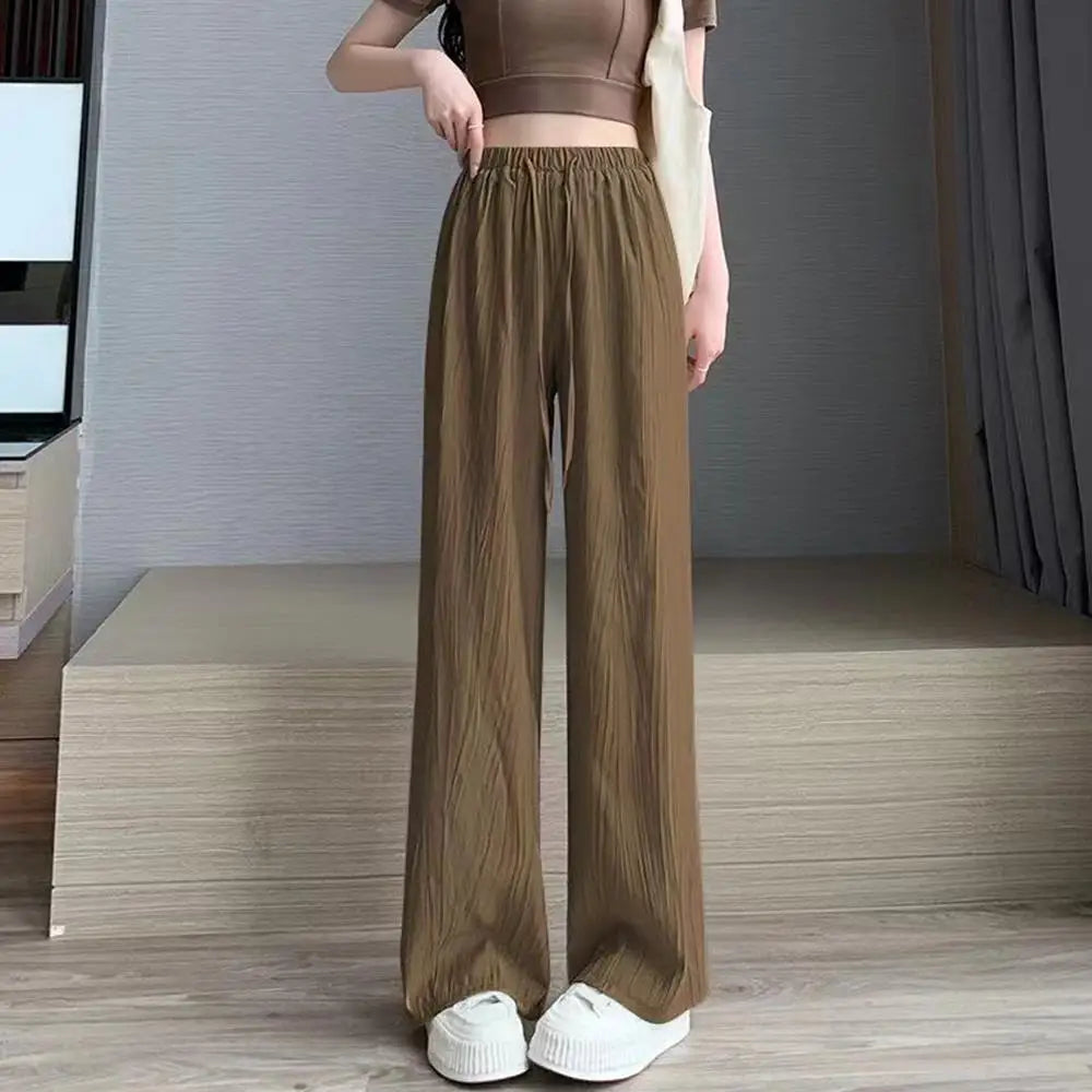 Summer Ice Silk Wide-Leg Trousers