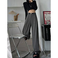 Elegant High-Waist Wide-Leg Suit Trousers