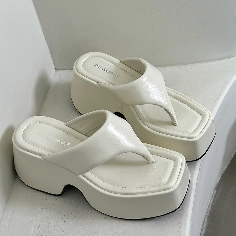 M&T Wear - Women's Korean Style Platform Wedge Slides
