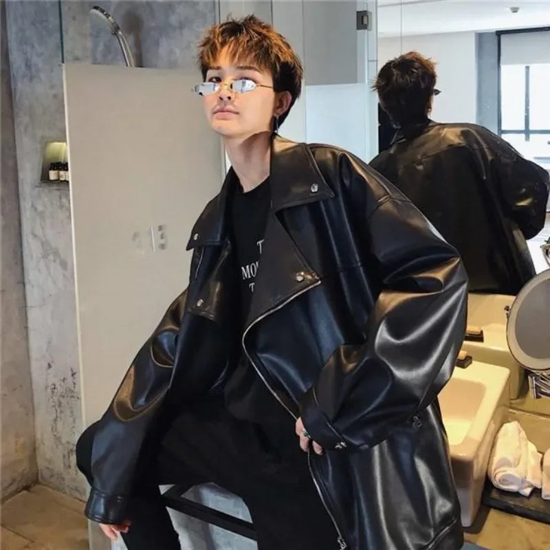 M&T Wear - Trendy Leather Jacket for Men Casual Man Coat Korean Reviews Many Fast Delvery Stylish Harajuku Y2k Cold Vintage New In Deals - M&T Wear