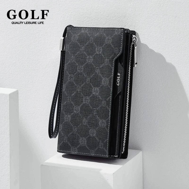M&T Wear - GOLF Long Wallet for Men, Leather Clutch & Organizer