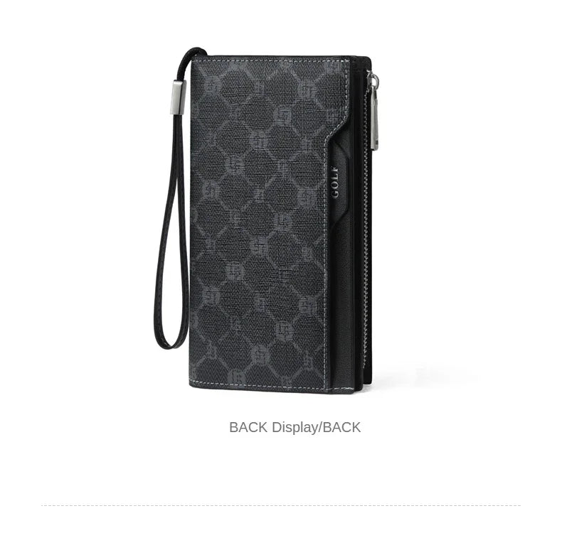 M&T Wear - GOLF Long Wallet for Men, Leather Clutch & Organizer