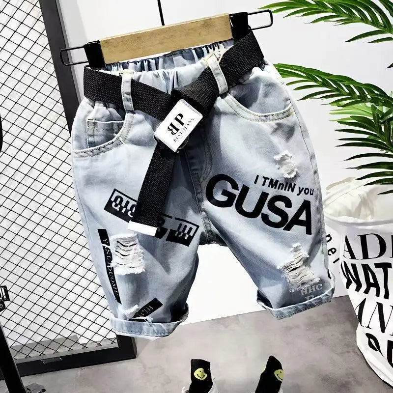 M&T Wear - Boys’ Trendy Distressed Korean Style Denim Shorts