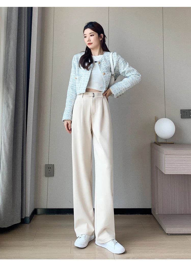 Thicken Woolen Wide-Leg Trousers