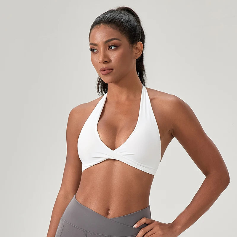 M&T Wear - Sports Yoga Bra for Women Halter Neck with Stylish Back Design Sexy Gym Bra for Running Fitness Sports Bras - M&T Wear