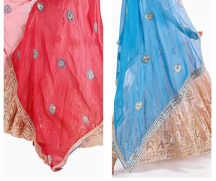 M&T Wear - Elegant Indian Embroidered Sari Shawl – 2025 Exotic Traditional Veil
