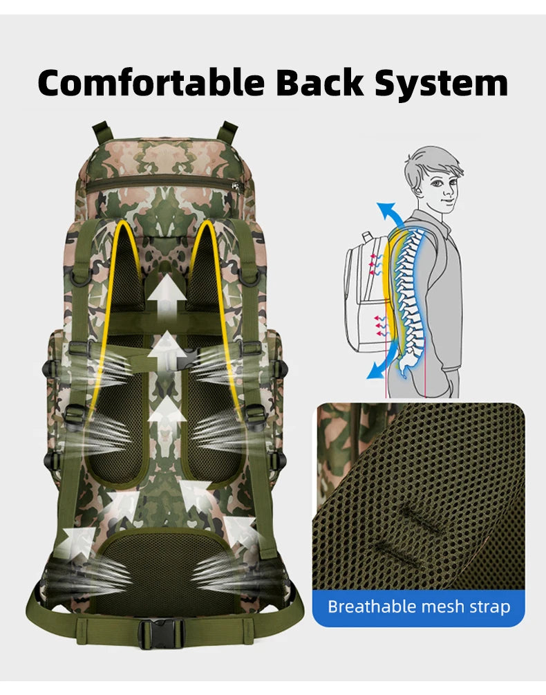 M&T Wear - 90L Large Capacity Tactical Mountaineering Backpack with Molle System