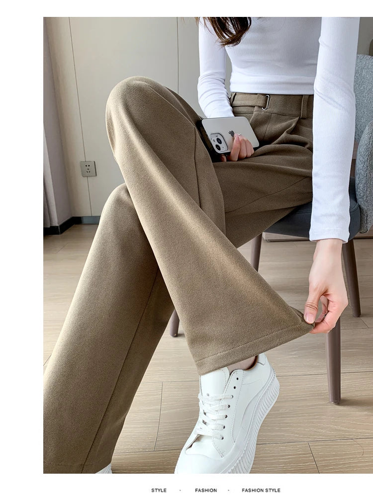 Thicken Woolen Wide-Leg Trousers