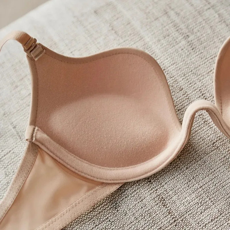 M&T Wear - Push Up Bra Backless Women Bras Low Cut Sexy Plunge Brassiere Open Back Wedding Underwear Invisible Seamless Deep U Lingerie - M&T Wear