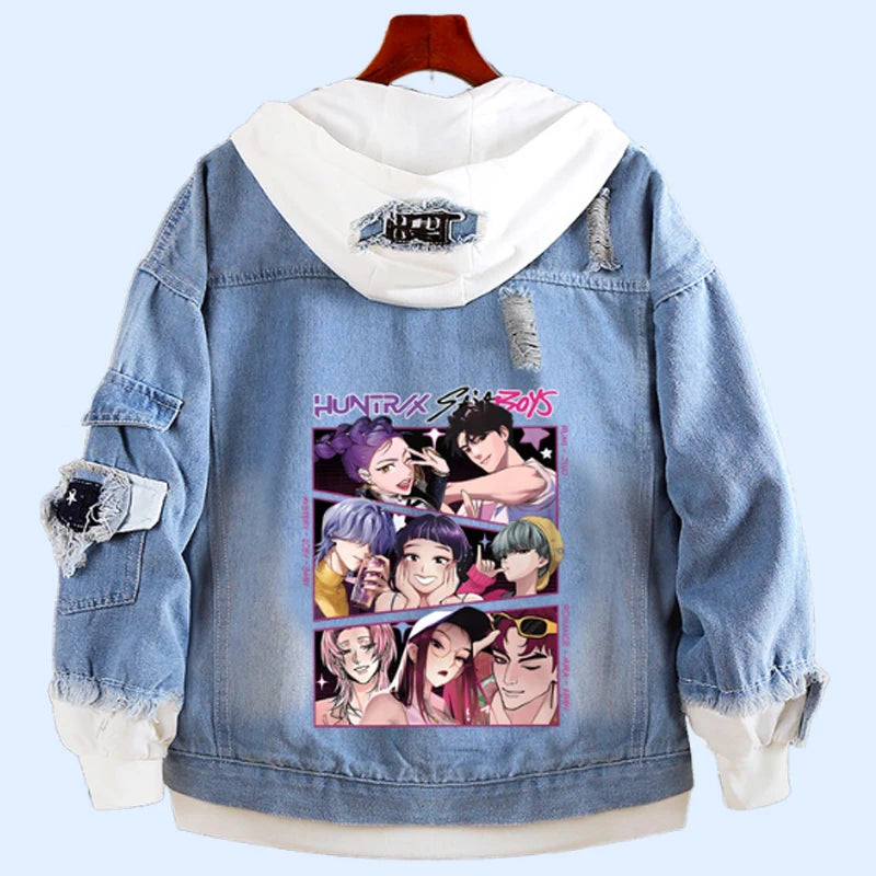 M&T Wear - Kids Denim Jacket Anime Kpop Demon Hunter Saja Boys New Autumn Sweatshirts Hooded Coats Fashion  Adult Casual Streetwear Clothes - M&T Wear