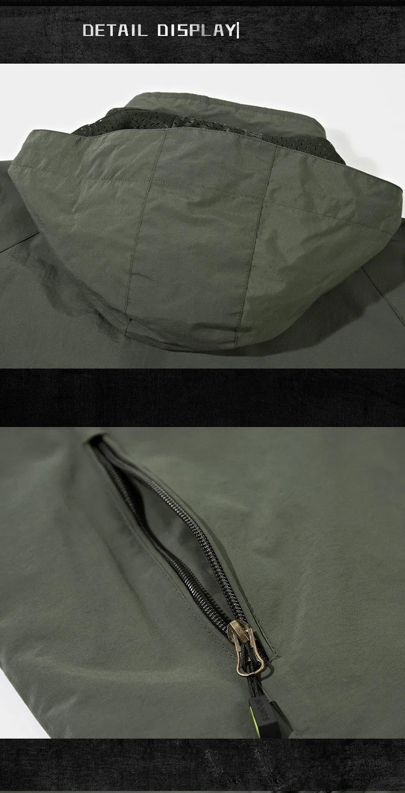 M&T Wear - Men's Outdoor Hiking Camping Jackets Waterproof Hooded Windbreaker Coat Autumn New Casual Jacket Tactics Military Jacket Men 6XL - M&T Wear