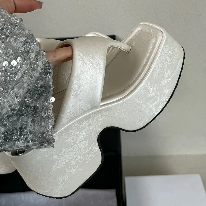 M&T Wear - Women's Korean Style Platform Wedge Slides