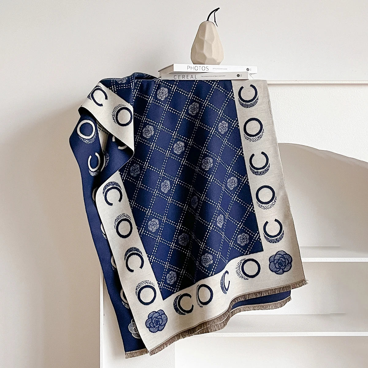 M&T Wear - Luxury Designer Brand Winter Blanket Scarf Shawls for Women Warm Pashmina Cashmere Exquisite Floral Print Large Wrap Long Foular - M&T Wear