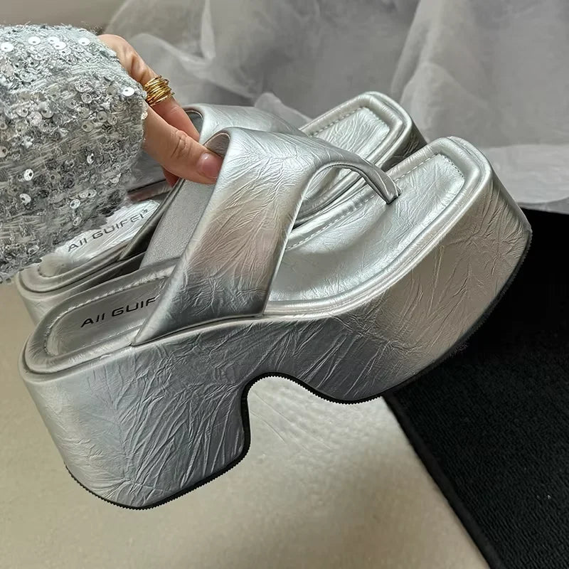 M&T Wear - Women's Korean Style Platform Wedge Slides