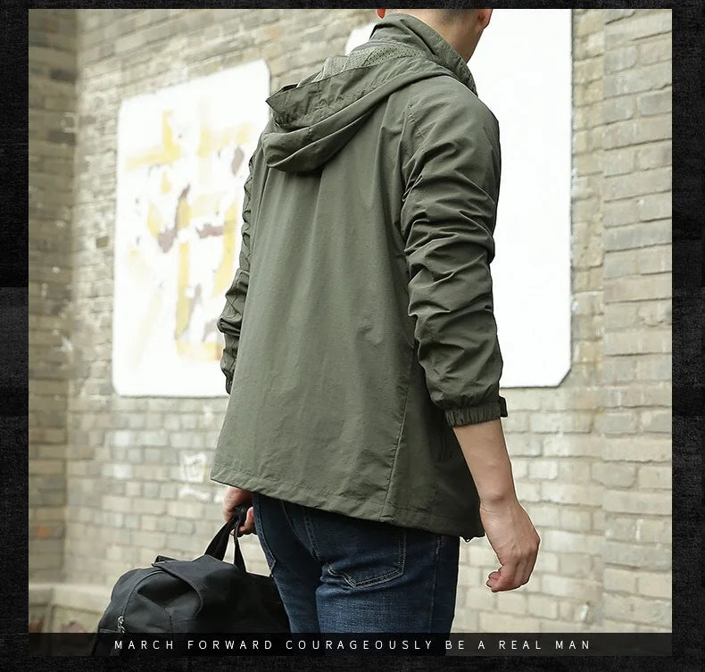 M&T Wear - Men's Outdoor Hiking Camping Jackets Waterproof Hooded Windbreaker Coat Autumn New Casual Jacket Tactics Military Jacket Men 6XL - M&T Wear