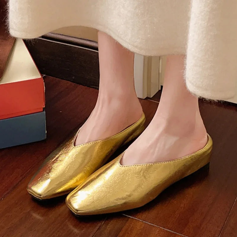 M&T Wear - Women's Elegant Square Toe Platform Slides (2025 New)