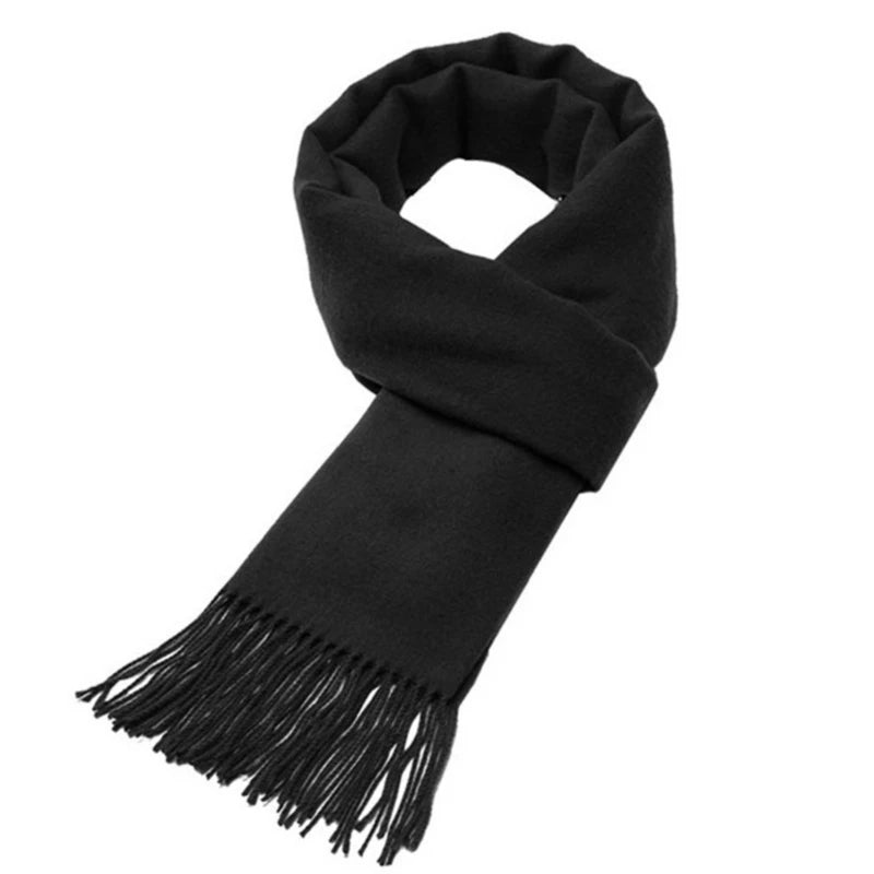 M&T Wear - Wool Scarves Winter Soft Warm Cashmere Shawl Thickened Long Tassel Shawl Warm Scarf Fashion Solid Color Women Man Scarf - M&T Wear