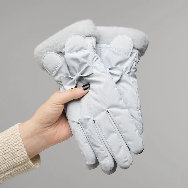 M&T Wear - Winter Gloves Women Bear Elegant Windproof Waterproof Touch Screen Full Finger Hand Warm Skiing Outdoor Sports Mittens - M&T Wear