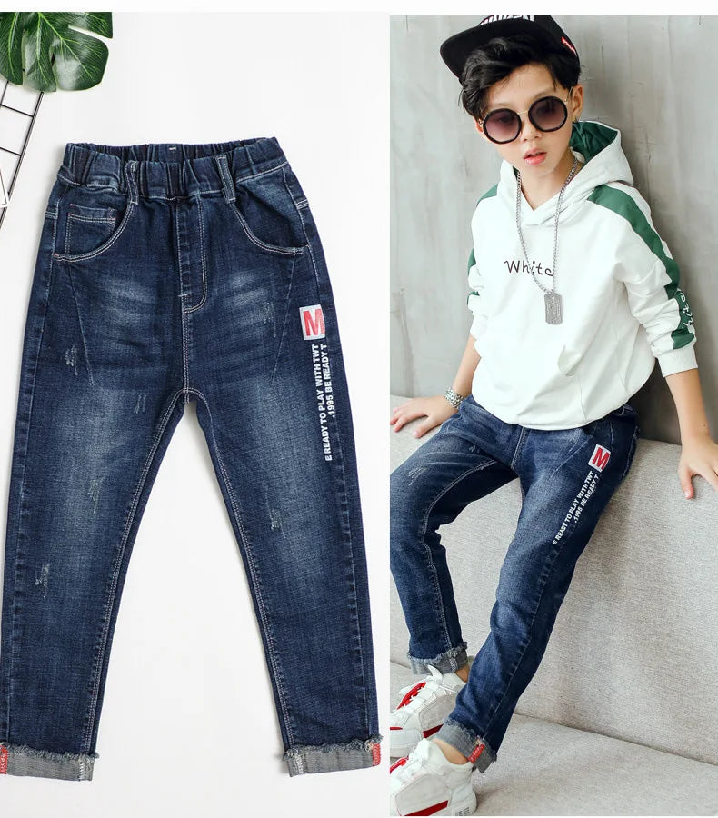 M&T Wear - Boys’ Slim Fit Elastic Waist Denim Jeans (3-14 Years)