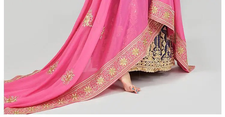 M&T Wear - Elegant Indian Embroidered Sari Shawl – 2025 Exotic Traditional Veil