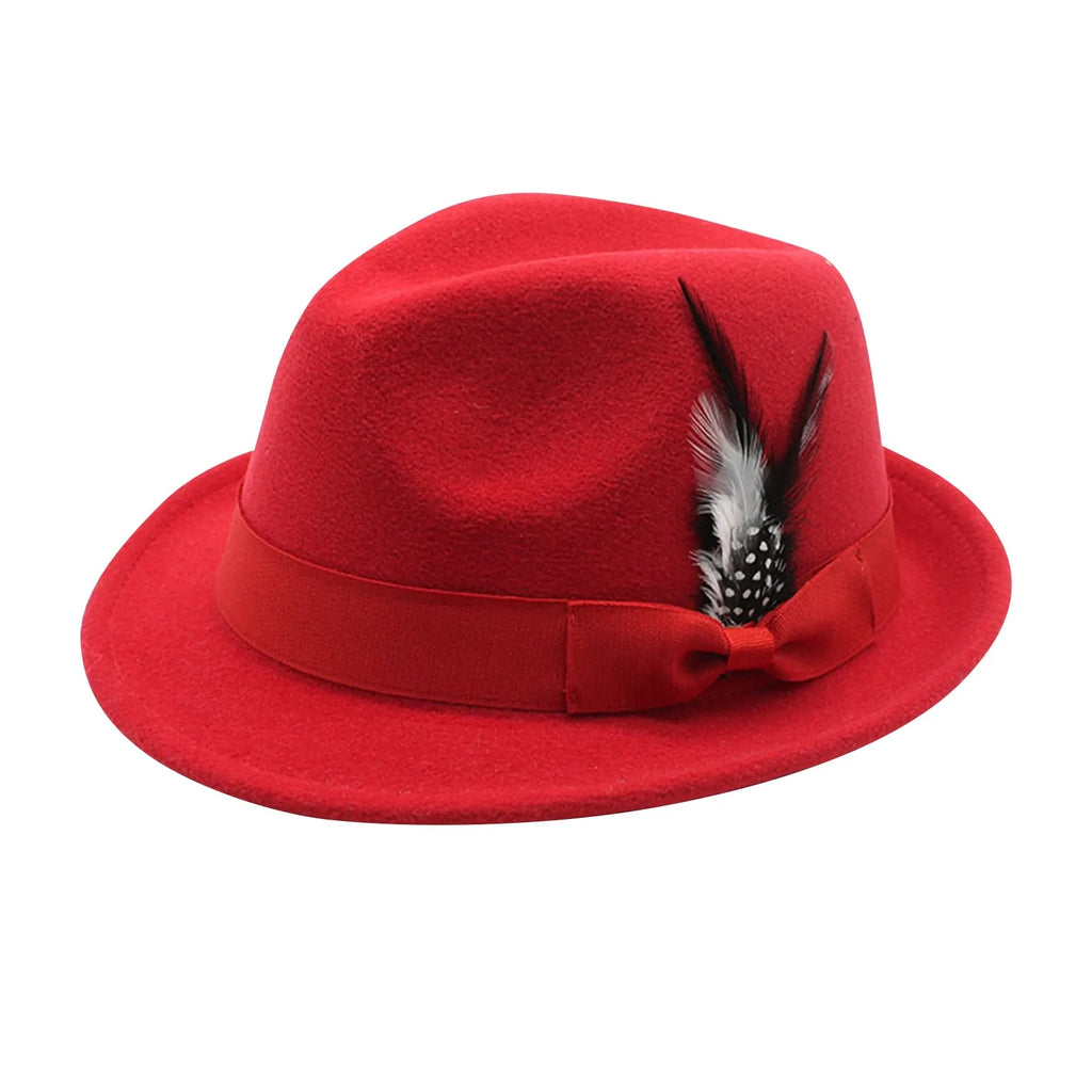 M&T Wear - Elegant Feather Felt Jazz Top Hat