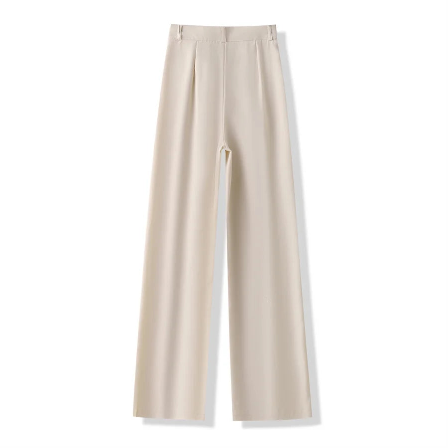 High-Waist Professional Wide-Leg Trousers