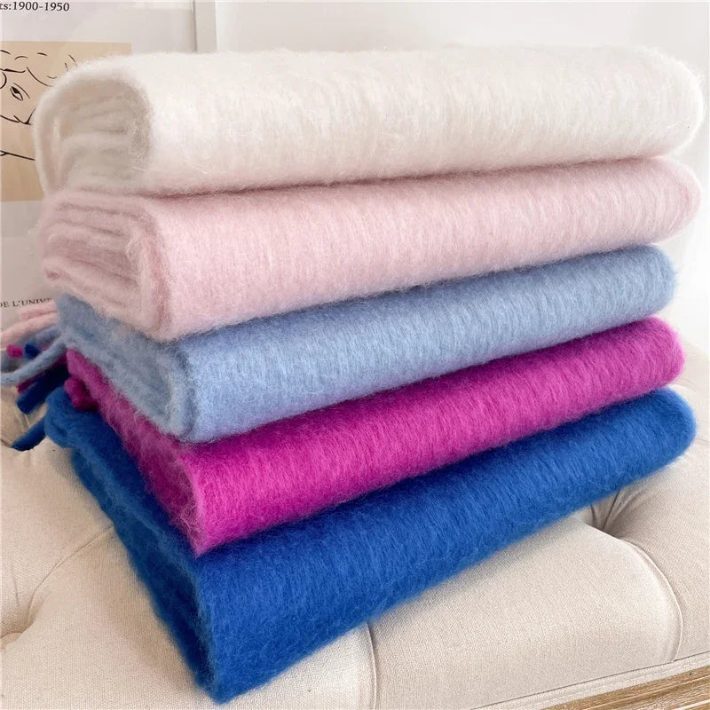 M&T Wear - Winter Scarf for Women Cashmere Warm Solid Pashmina Blanket Wraps Female Thick Soft Bufanda Big Tassel Shawl Long Poncho Echarpe - M&T Wear