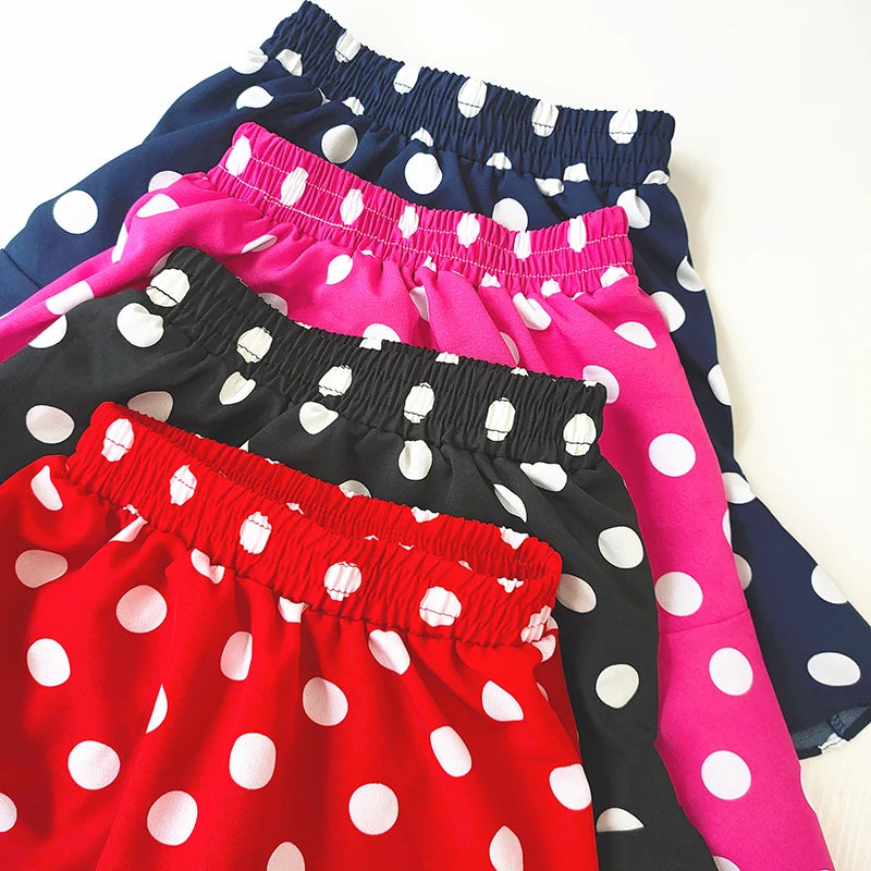 M&T Wear - Girls’ Polka Dot Chiffon Ruffle Skirt