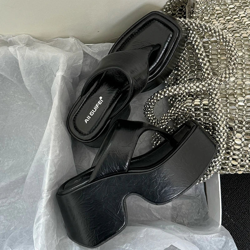 M&T Wear - Women's Korean Style Platform Wedge Slides