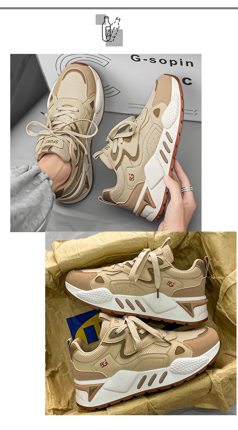 M&T Wear - Men's Casual Shoes Feature A Breathable Mesh Upper and A Thick Sole Making Them Fashionable and Versatile for Casual Wear - M&T Wear