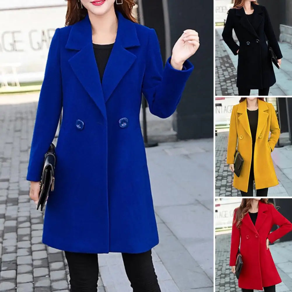 M&T Wear - Thick Notch Collar Winter Overcoat with Pockets