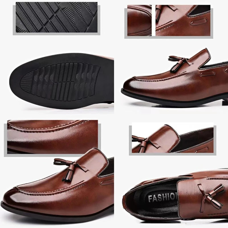 M&T Wear - Men's New PU Leather Business Slip-On Shoes