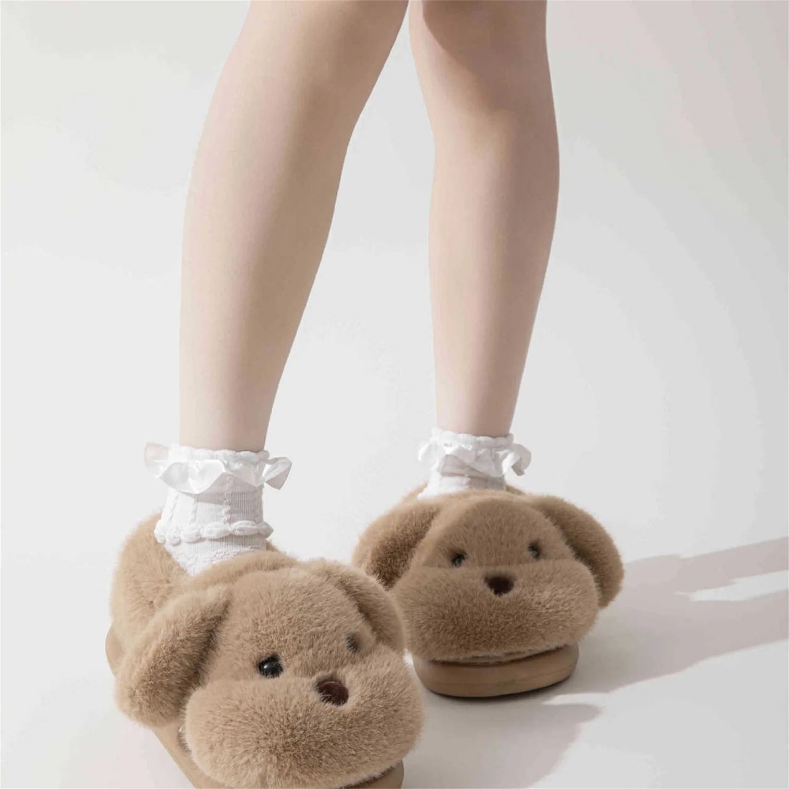 M&T Wear - Cute Puppy Plush Winter Home Slippers