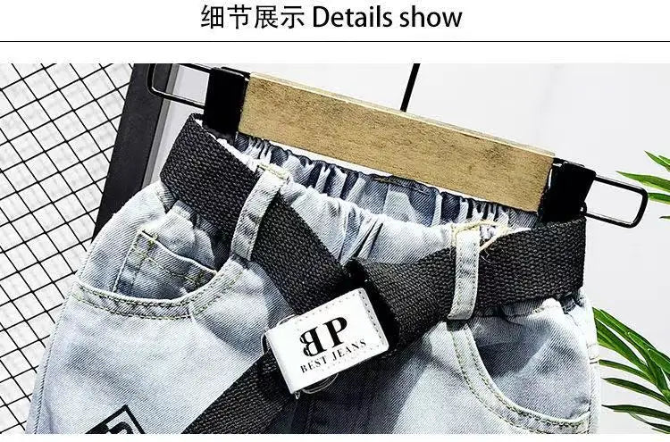 M&T Wear - Boys’ Trendy Distressed Korean Style Denim Shorts