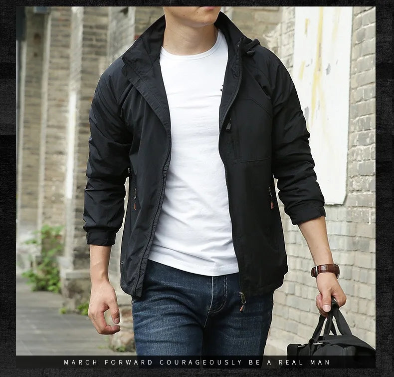 M&T Wear - Men's Outdoor Hiking Camping Jackets Waterproof Hooded Windbreaker Coat Autumn New Casual Jacket Tactics Military Jacket Men 6XL - M&T Wear