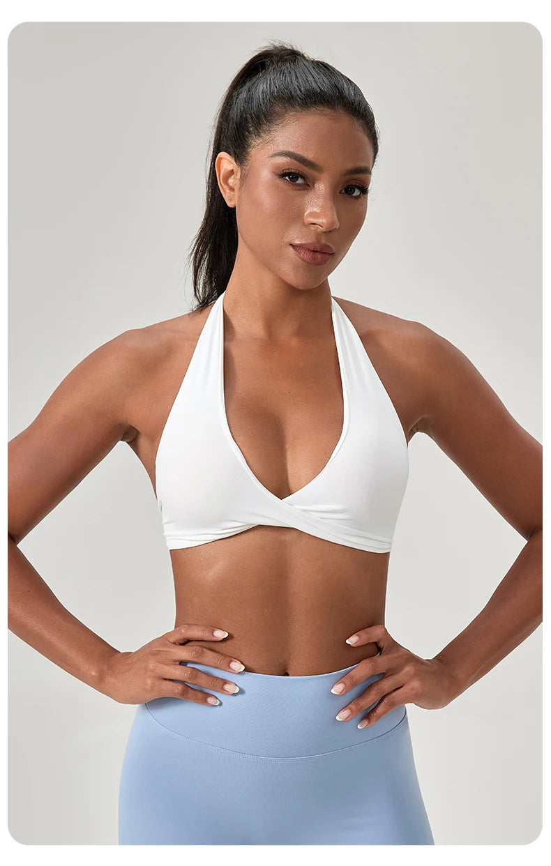 M&T Wear - Sports Yoga Bra for Women Halter Neck with Stylish Back Design Sexy Gym Bra for Running Fitness Sports Bras - M&T Wear