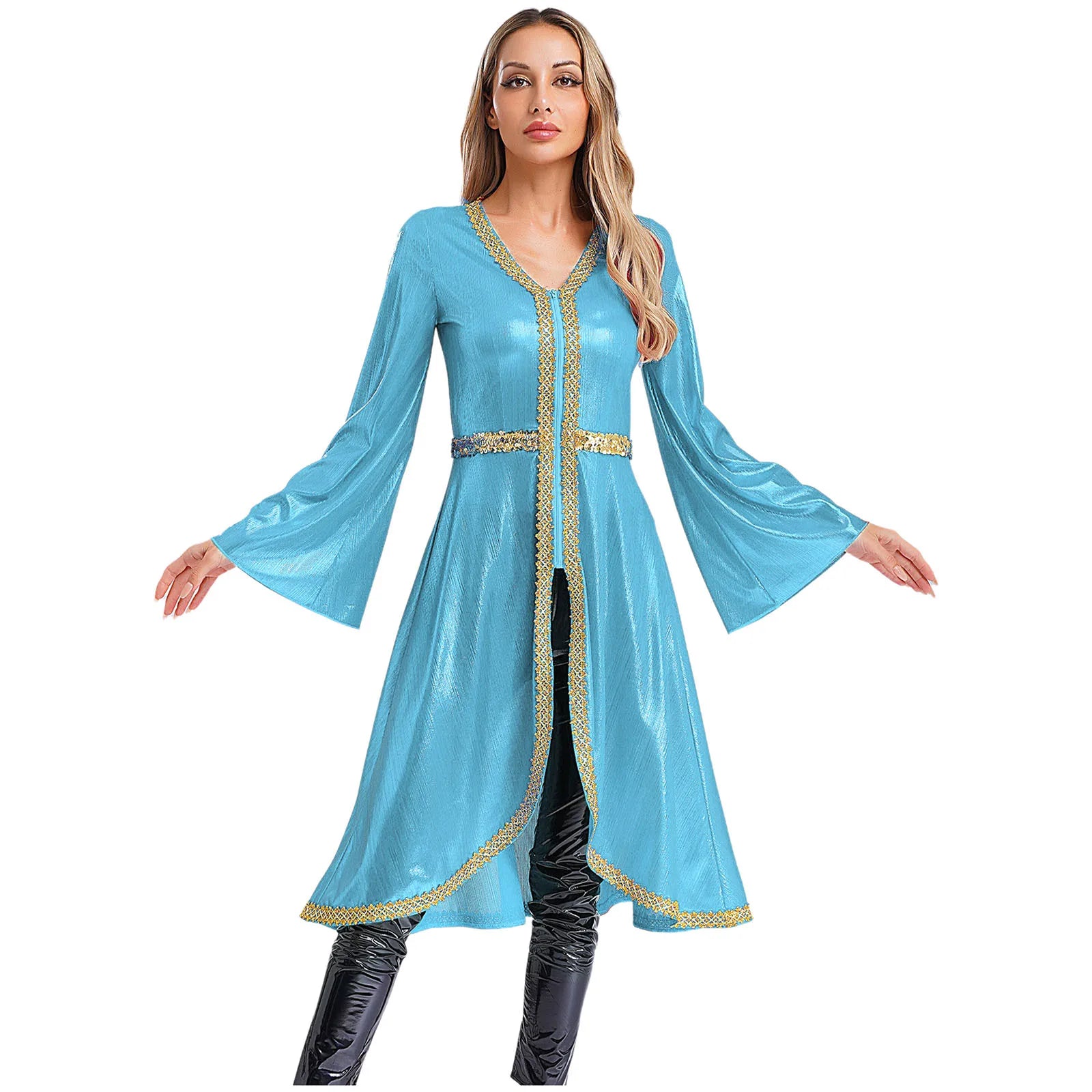 M&T Wear -  Embroidered High Waist Abaya Kaftan Dress