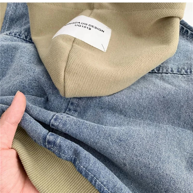 M&T Wear - Boys Jeans Jackets Spring Girls Fashion Hooded Coats Autumn Children Clothes Kids Casual Zipper Colorblocking Outerwear 1-10Y - M&T Wear