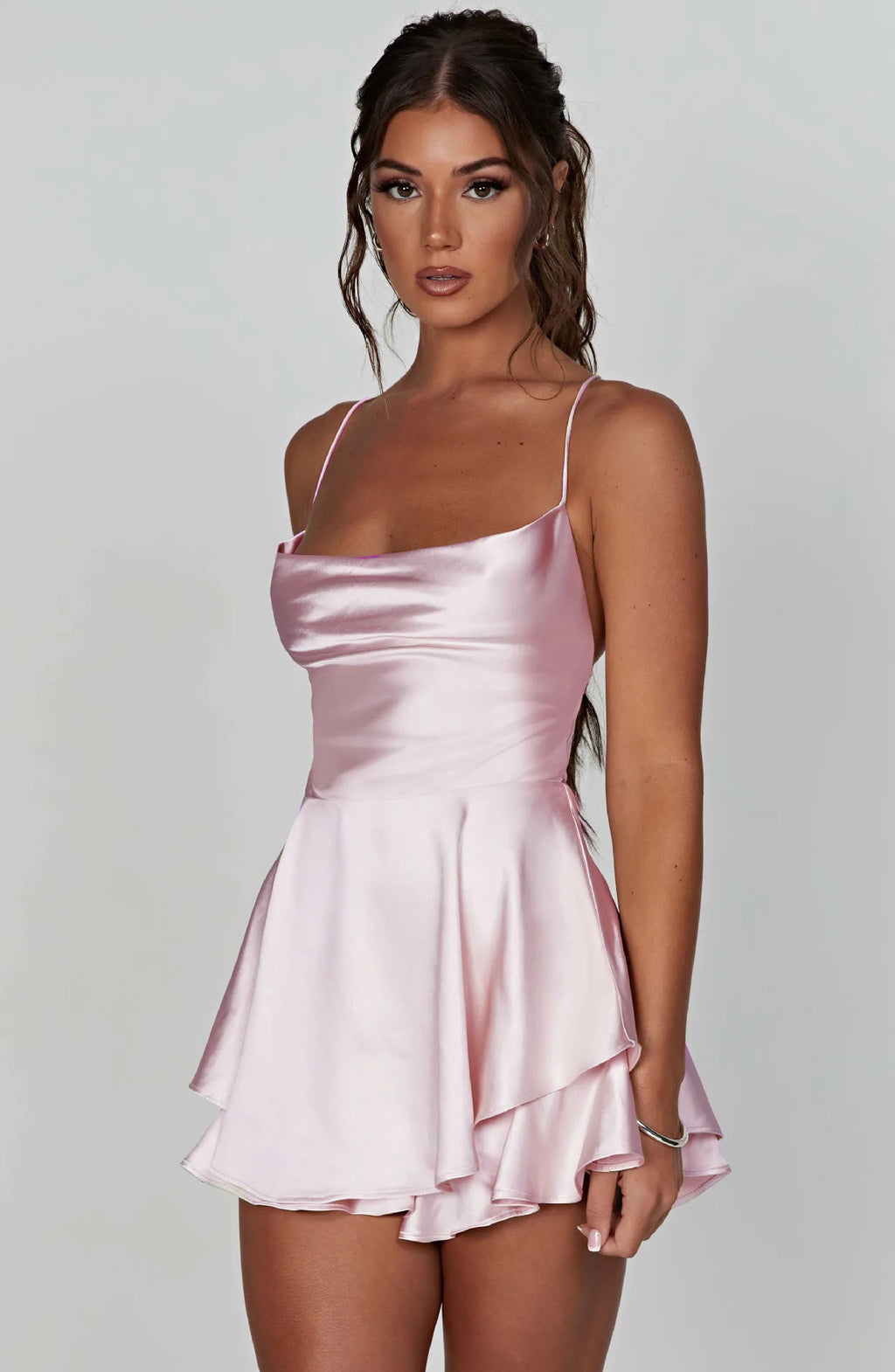 Sexy Solid-Color Backless Suspended Set