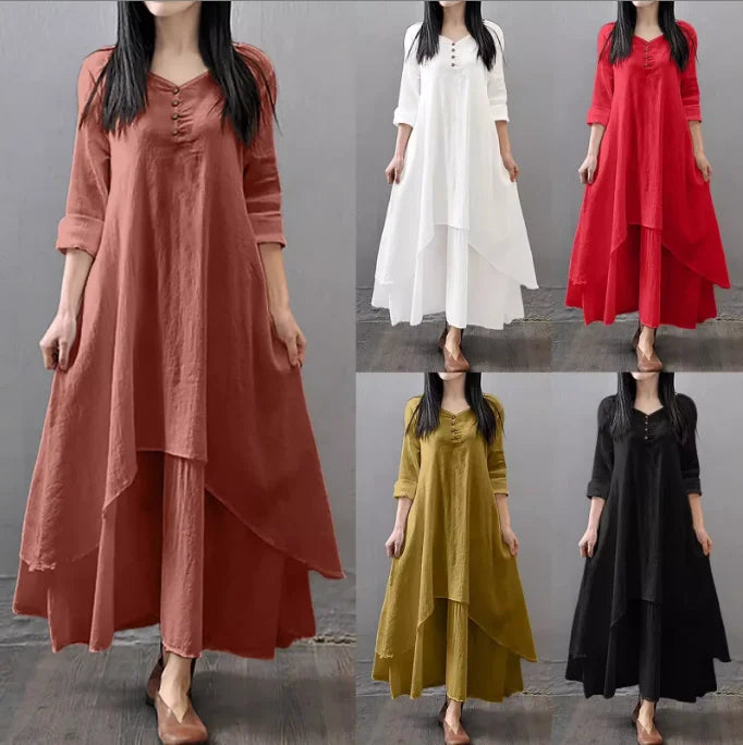 Mori Girl Style Vintage Cotton-Linen Dress