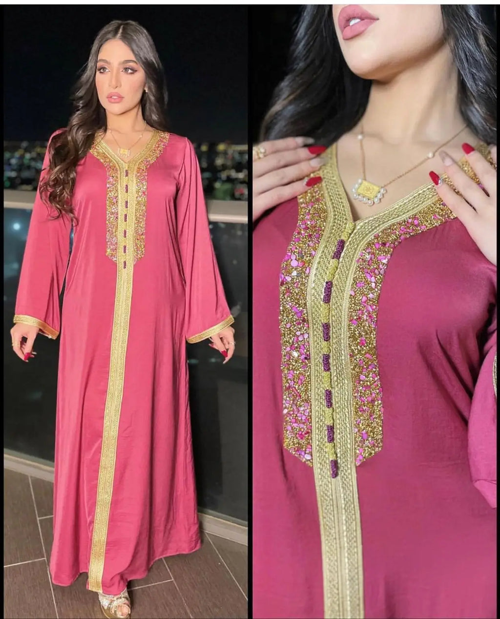 M&T Wear -  Eid Ramadan Mubarak Diamond Abaya Dress