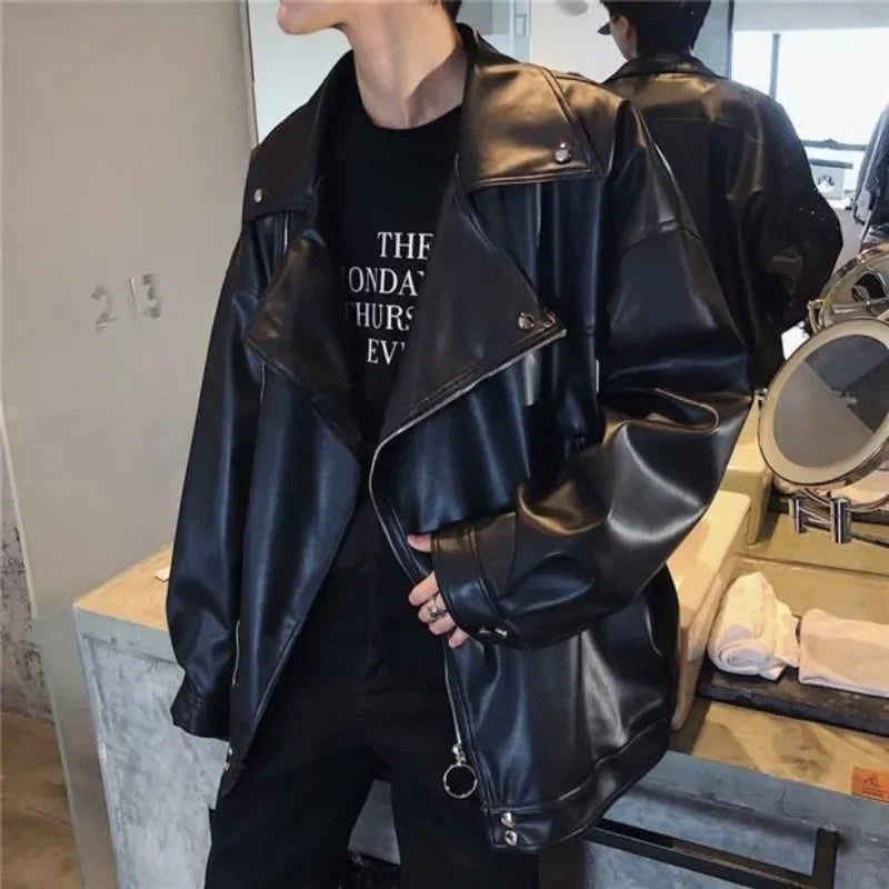 M&T Wear - Trendy Leather Jacket for Men Casual Man Coat Korean Reviews Many Fast Delvery Stylish Harajuku Y2k Cold Vintage New In Deals - M&T Wear