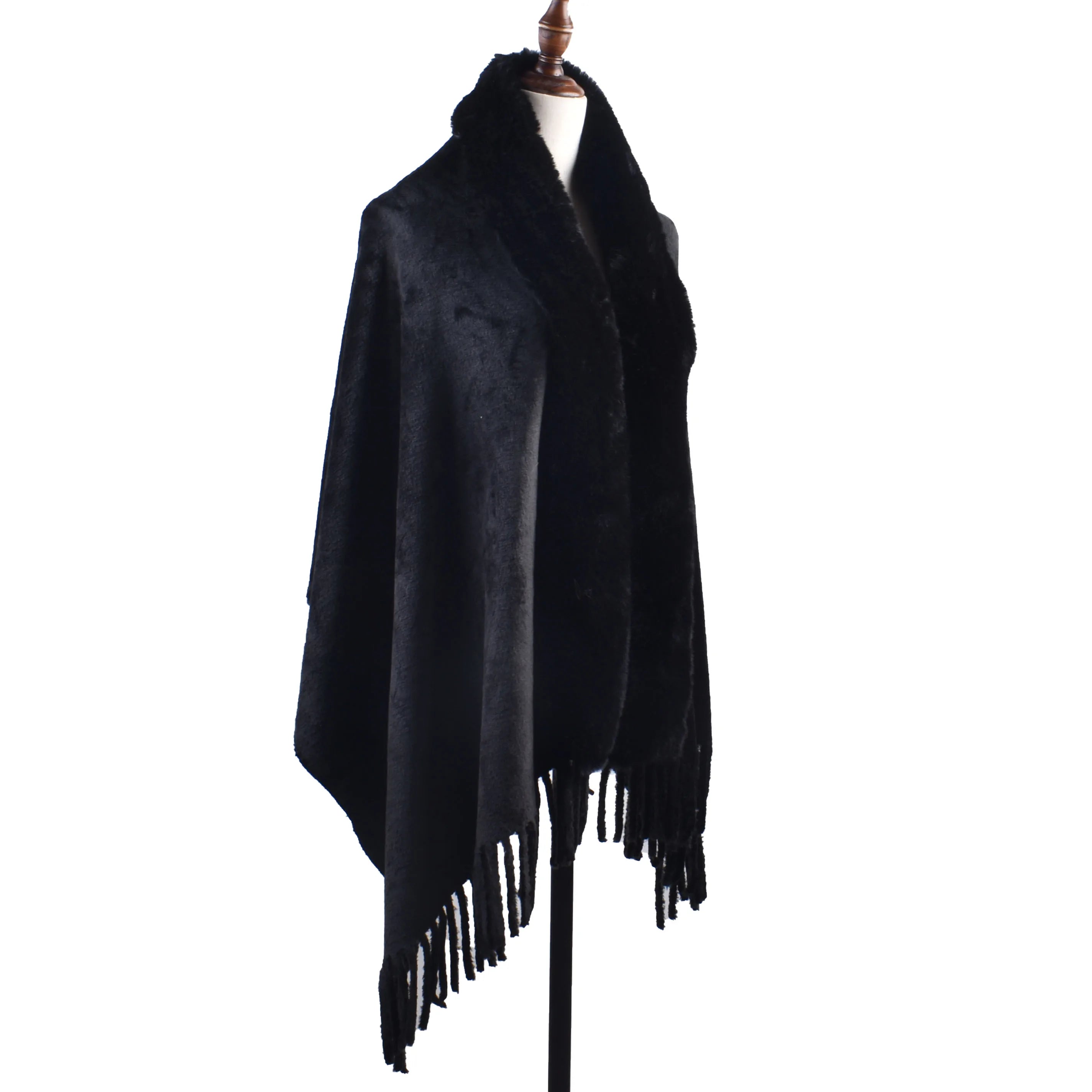 M&T Wear - Winter New Solid Color Shawl Warm Women's Wool Neck Scarf Shawl Dual purpose Thickened Dress Shawl - M&T Wear