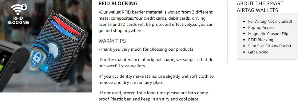 M&T Wear - Men’s Slim RFID Front Pocket Wallet with Money Clip & Coin Pocket