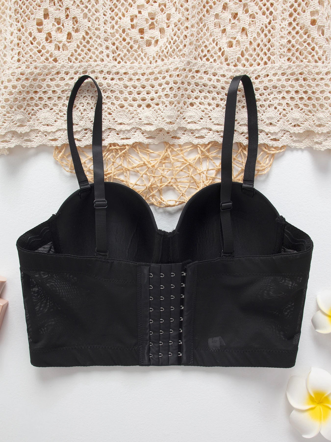 M&T Wear - Breathable Bra Buckle Style Design Adjustable Size Solid Color Simplicity Elegant Comfortable New Shoulder Strap Gauze Bra - M&T Wear