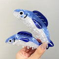 M&T Wear - Blue Sardines Hair Claw Clip Non-Slip Acetate Hairpin