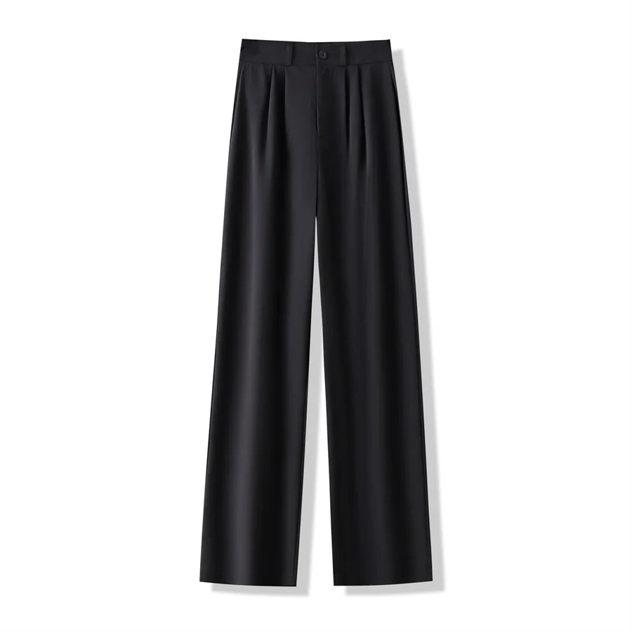 High-Waist Professional Wide-Leg Trousers
