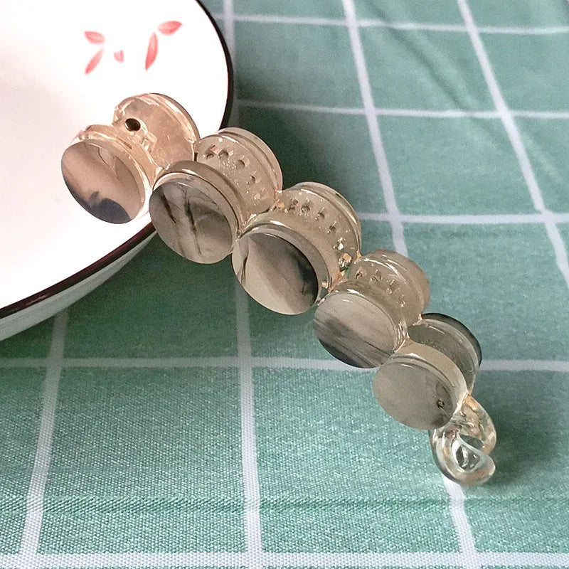 M&T Wear - Elegant Leopard Banana Hair Clip Acetate Ponytail Holder