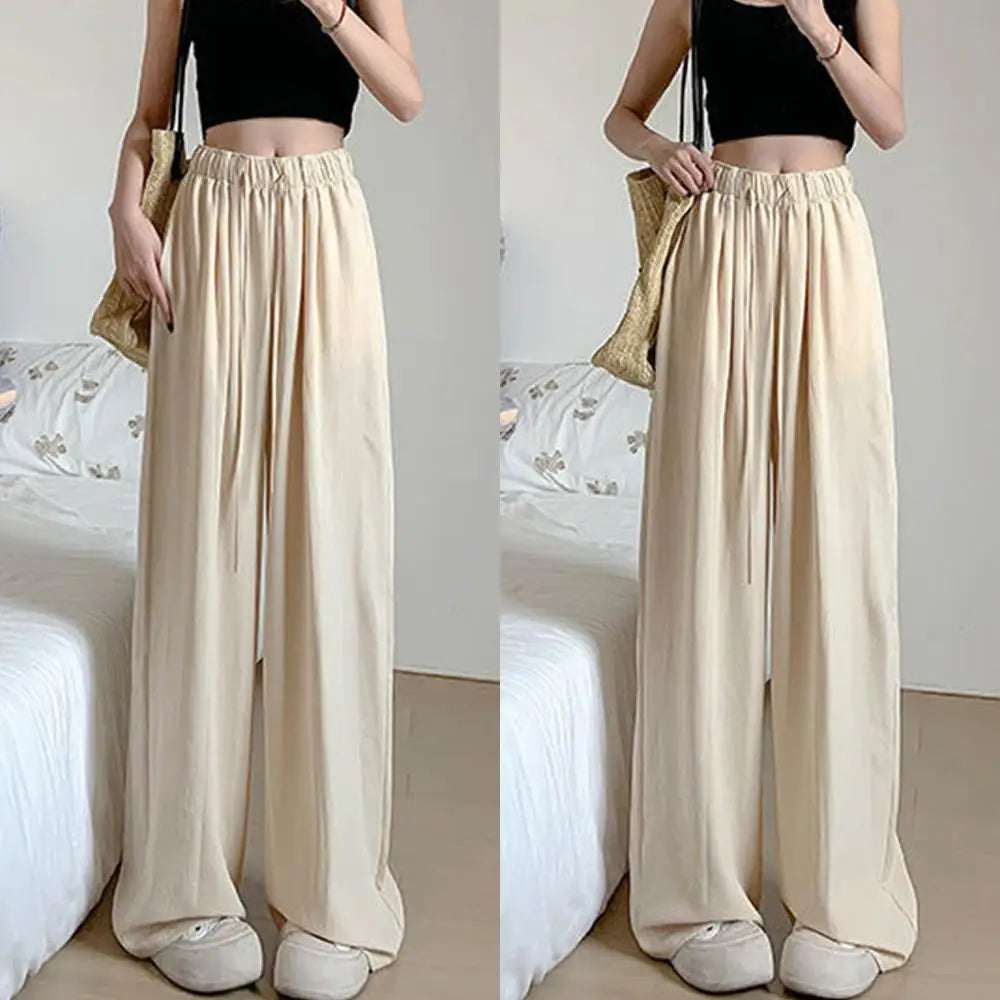 Summer Ice Silk Wide-Leg Trousers